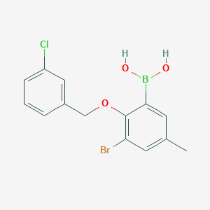 B1284263 (3-Bromo-2-((3-chlorobenzyl)oxy)-5-methylphenyl)boronic acid CAS No. 870778-83-9