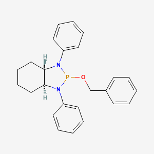 molecular formula C25H27N2OP B12842644 (3AS,7aS)-Octahydro-1,3-diphenyl-2-(phenylmethoxy)-1H-1,3,2-benzodiazaphosphole 