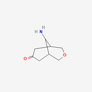 molecular formula C8H13NO2 B12842646 9-Amino-3-oxabicyclo[3.3.1]nonan-7-one 