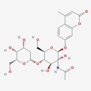 N-((2S,3R,4S,5S,6R)-5-(((2S,4R,5R,6R)-4,5-Dihydroxy-6-(hydroxymethyl)tetrahydro-2H-pyran-2-yl)oxy)-3,4-dihydroxy-6-(hydroxymethyl)-2-((4-methyl-2-oxo-2H-chromen-7-yl)oxy)tetrahydro-2H-pyran-3-yl)acetamide