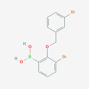 molecular formula C13H11BBr2O3 B1284268 (3-Bromo-2-((3-bromobenzyl)oxy)phenyl)boronic acid CAS No. 849062-27-7