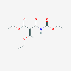 molecular formula C11H17NO6 B12842682 Ethyl 3-ethoxy-2-((ethoxycarbonyl)carbamoyl)acrylate 