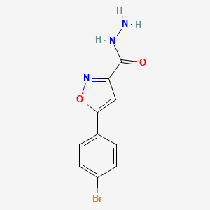 molecular formula C10H8BrN3O2 B1284269 5-(4-溴苯基)异恶唑-3-羧酸酰肼 CAS No. 870703-96-1