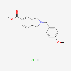 molecular formula C18H20ClNO3 B12842695 Methyl 2-(4-methoxybenzyl)isoindoline-5-carboxylate hydrochloride 