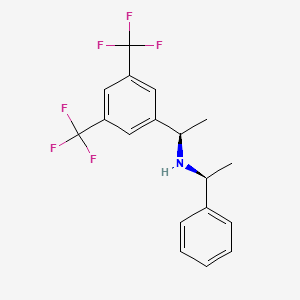 molecular formula C18H17F6N B12842703 (R)-1-(3,5-Bis(trifluoromethyl)phenyl)-N-((S)-1-phenylethyl)ethan-1-amine 