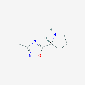 molecular formula C7H11N3O B12842709 (R)-3-Methyl-5-(pyrrolidin-2-yl)-1,2,4-oxadiazole 