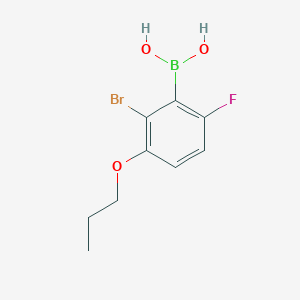 molecular formula C9H11BBrFO3 B1284272 （2-溴-6-氟-3-丙氧基苯基）硼酸 CAS No. 849052-20-6