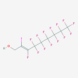 molecular formula C9H3F14IO B12842766 2-Iodo-1H,1H,2H-perfluoronon-2-en-1-ol 