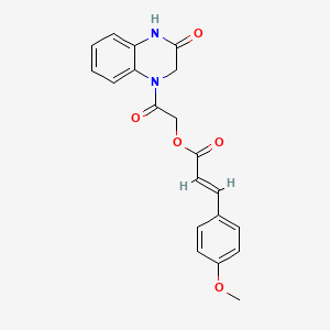 molecular formula C20H18N2O5 B12842870 2-Oxo-2-(3-oxo-3,4-dihydroquinoxalin-1(2H)-yl)ethyl (E)-3-(4-methoxyphenyl)acrylate 