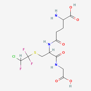 molecular formula C12H17ClF3N3O6S B12842889 S-(2-Chloro-1,1,2-trifluoroethyl)glutathione CAS No. 97058-30-5