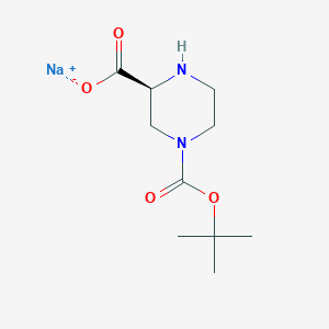 molecular formula C10H17N2NaO4 B12842927 Sodium (S)-4-(tert-butoxycarbonyl)piperazine-2-carboxylate 