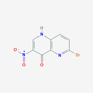 molecular formula C8H4BrN3O3 B12842949 6-Bromo-3-nitro-1,5-naphthyridin-4-ol 