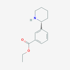 molecular formula C14H19NO2 B12842995 (R)-Ethyl 3-(piperidin-2-yl)benzoate 