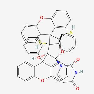 1-((2R,3S,4R,5R)-3-Hydroxy-4-mercapto-5-(mercaptomethyl)-3,4-bis(9-phenyl-9H-xanthen-9-yl)tetrahydrofuran-2-yl)pyrimidine-2,4(1H,3H)-dione