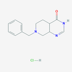 molecular formula C14H18ClN3O B12843046 7-Benzyl-4a,5,6,7,8,8a-hexahydro-3H-pyrido[3,4-d]pyrimidin-4-one HCl 