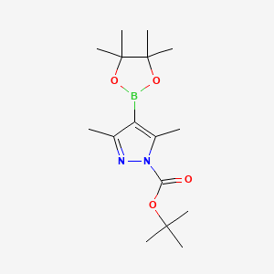 molecular formula C16H27BN2O4 B1284305 tert-Butyl 3,5-dimethyl-4-(4,4,5,5-tetramethyl-1,3,2-dioxaborolan-2-yl)-1H-pyrazole-1-carboxylate CAS No. 1073354-70-7