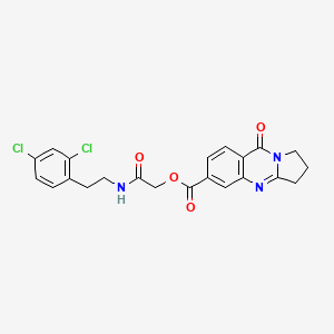 molecular formula C22H19Cl2N3O4 B12843060 2-((2,4-Dichlorophenethyl)amino)-2-oxoethyl 9-oxo-1,2,3,9-tetrahydropyrrolo[2,1-b]quinazoline-6-carboxylate 