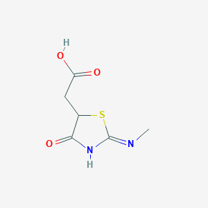 molecular formula C6H8N2O3S B12843080 2-[2-(Methylamino)-4-oxo-4,5-dihydro-1,3-thiazol-5-yl]acetic acid 