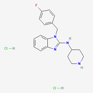 molecular formula C19H23Cl2FN4 B12843089 1-(4-Fluorobenzyl)-N-(piperidin-4-yl)-1H-benzo[d]imidazol-2-amine dihydrochloride 