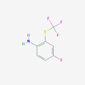 molecular formula C7H5F4NS B12843179 4-Fluoro-2-(trifluoromethylthio)aniline 