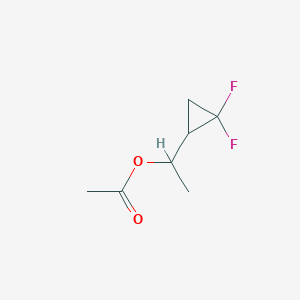 molecular formula C7H10F2O2 B12843272 1-(2,2-Difluorocyclopropyl)ethyl acetate 