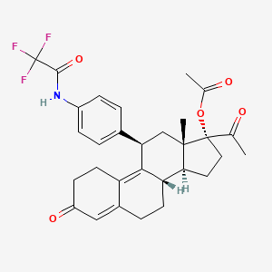 (8S,11R,13S,14S,17R)-17-Acetyl-13-methyl-3-oxo-11-(4-(2,2,2-trifluoroacetamido)phenyl)-2,3,6,7,8,11,12,13,14,15,16,17-dodecahydro-1H-cyclopenta[a]phenanthren-17-yl acetate