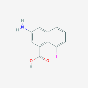 molecular formula C11H8INO2 B12843288 3-Amino-8-iodo-1-naphthoic acid 