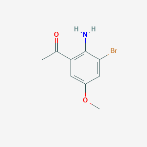 molecular formula C9H10BrNO2 B12843291 1-(2-Amino-3-bromo-5-methoxyphenyl)ethan-1-one 