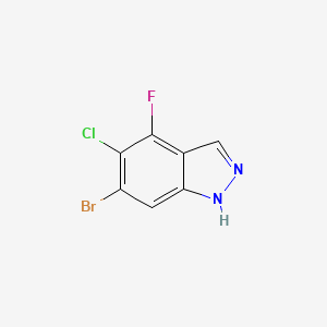 molecular formula C7H3BrClFN2 B12843308 6-Bromo-5-chloro-4-fluoro-1H-indazole 