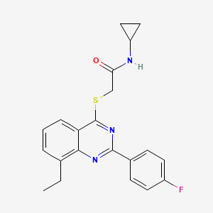 N-Cyclopropyl-2-{[8-ethyl-2-(4-fluorophenyl)-4-quinazolinyl]sulfanyl}acetamide