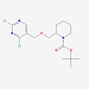 molecular formula C16H23Cl2N3O3 B12843365 tert-Butyl 2-(((2,4-dichloropyrimidin-5-yl)methoxy)methyl)piperidine-1-carboxylate 