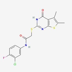 N-(3-Chloro-4-Fluorophenyl)-2-[(1,4-Dihydro-5,6-Dimethyl-4-Oxothieno[2,3-d]Pyrimidin-2-ylThio]-Acetamide