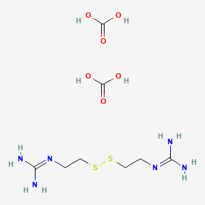 molecular formula C8H20N6O6S2 B12843500 1,1'-(Disulfanediylbis(ethane-2,1-diyl))diguanidine bis(carbonate) 