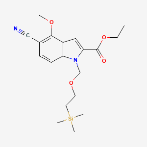 ethyl 5-cyano-4-methoxy-1-((2-(trimethylsilyl)ethoxy)methyl)-1H-indole-2-carboxylate