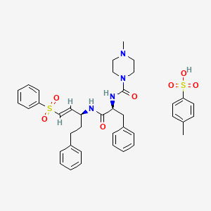 N-[(2S)-1-[[(E,3S)-1-(benzenesulfonyl)-5-phenylpent-1-en-3-yl]amino]-1-oxo-3-phenylpropan-2-yl]-4-methylpiperazine-1-carboxamide;4-methylbenzenesulfonic acid