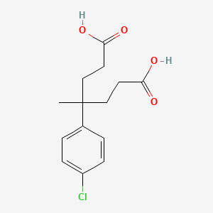 molecular formula C14H17ClO4 B12843540 4-(4-Chlorophenyl)-4-methylheptanedioic acid 