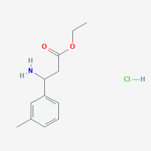 molecular formula C12H18ClNO2 B1284358 Ethyl 3-amino-3-(3-methylphenyl)propanoate hydrochloride CAS No. 502842-11-7