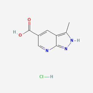 molecular formula C8H8ClN3O2 B12843617 3-Methyl-1H-pyrazolo[3,4-b]pyridine-5-carboxylic acid hydrochloride 