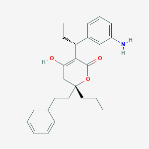 (6R)-3-[(1R)-1-(3-Aminophenyl)propyl]-5,6-dihydro-4-hydroxy-6-(2-phenylethyl)-6-propyl-2H-pyran-2-one