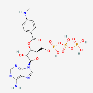 [(2R,3S,4R,5R)-5-(6-aminopurin-9-yl)-4-hydroxy-2-[[hydroxy-[hydroxy(phosphonooxy)phosphoryl]oxyphosphoryl]oxymethyl]oxolan-3-yl] 4-(methylamino)benzoate