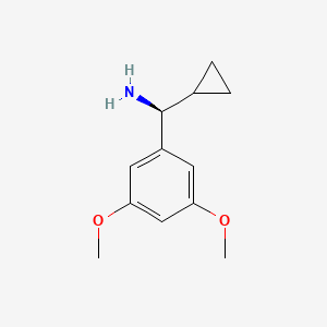 molecular formula C12H17NO2 B12843703 (S)-Cyclopropyl(3,5-dimethoxyphenyl)methanamine 