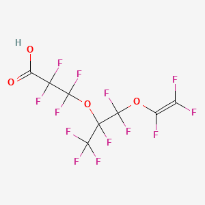 molecular formula C8HF13O4 B12843716 Tetrafluoro-3-(trifluoro-1-(trifluoromethyl)-2-((trifluorovinyl)oxy)ethoxy) propionic acid CAS No. 69087-46-3