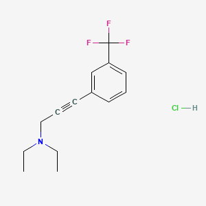 molecular formula C14H17ClF3N B12843723 N,N-Diethyl-3-(3-(trifluoromethyl)phenyl)-2-propyn-1-amine hydrochloride CAS No. 65126-78-5