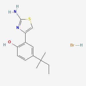 molecular formula C14H19BrN2OS B1284374 2-(2-氨基噻唑-4-基)-4-(叔戊基)苯酚氢溴酸盐 CAS No. 1049739-55-0