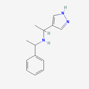 molecular formula C13H17N3 B12843749 (1-Methyl-1H-pyrazol-4-ylmethyl)-(1-phenyl-ethyl)-amine 