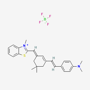 molecular formula C27H31BF4N2S B12843761 2-[[3-[2-[4-(Dimethylamino)phenyl]ethenyl]-5,5-dimethyl-2-cyclohexen-1-ylidene]methyl]-3-methylbenzothiazolium tetrafluoroborate CAS No. 207683-25-8