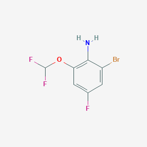 molecular formula C7H5BrF3NO B12843863 2-Bromo-6-(difluoromethoxy)-4-fluoroaniline 