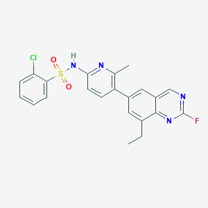 molecular formula C22H18ClFN4O2S B12843889 2-Chloro-N-(5-(8-ethyl-2-fluoroquinazolin-6-yl)-6-methylpyridin-2-yl)benzenesulfonamide 