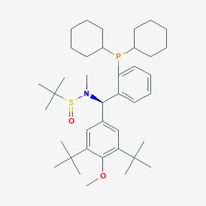 (R)-N-((R)-(3,5-Di-tert-butyl-4-methoxyphenyl)(2-(dicyclohexylphosphanyl)phenyl)methyl)-N,2-dimethylpropane-2-sulfinamide