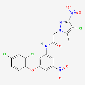 2-(4-Chloro-5-methyl-3-nitro-1H-pyrazol-1-yl)-N-(3-(2,4-dichlorophenoxy)-5-nitrophenyl)acetamide